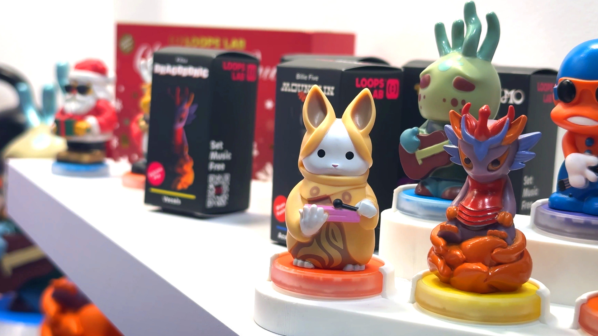 Figures for creative bands on the music mixing desk