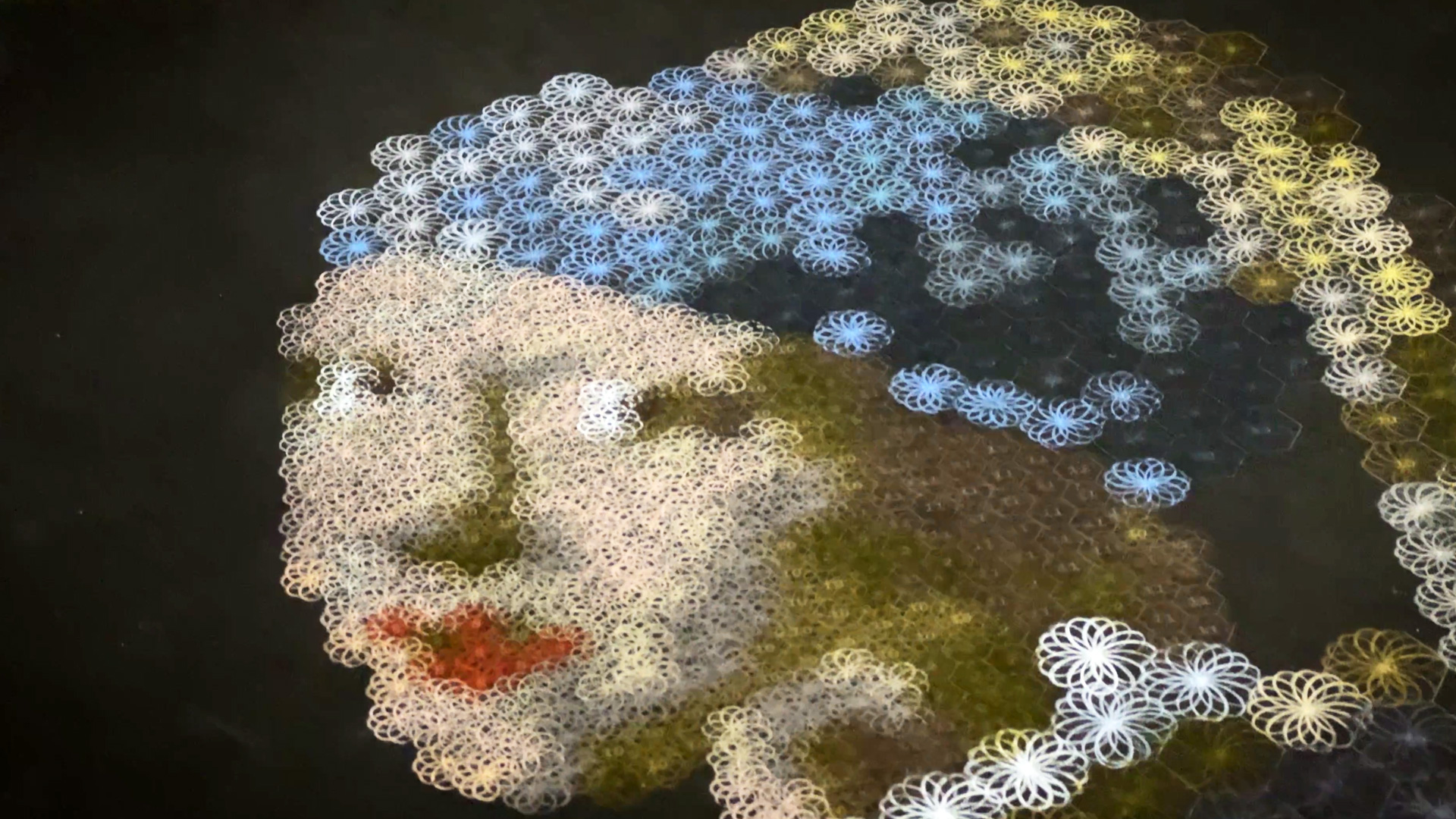 Spirograph paint by numbers with Van Gogh stencils