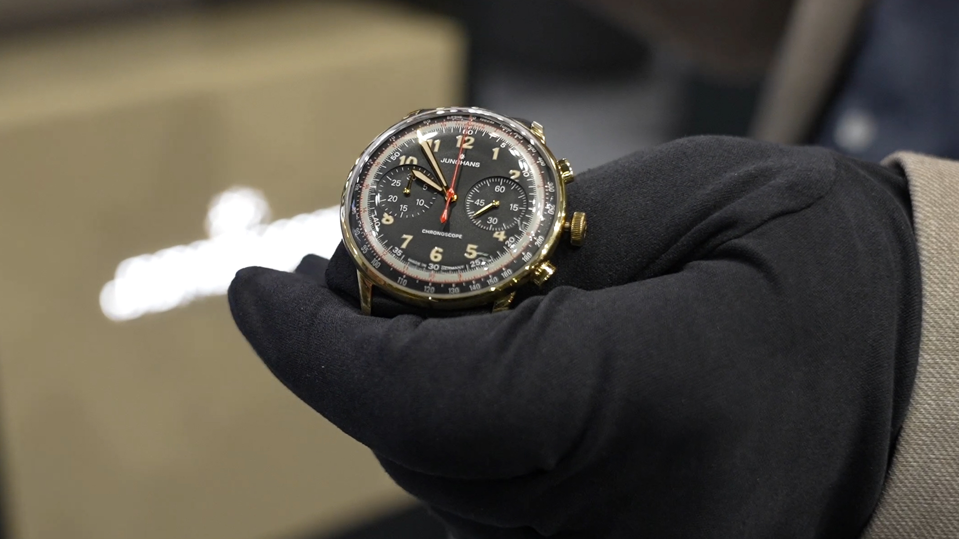 Bei Uhrenliebhabern sehr beliebte Chronoscope Uhr der Junghans Uhrenfabrik